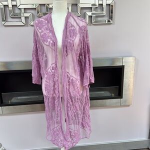 Forgotten Grace Lavender Lace  Kimono size L